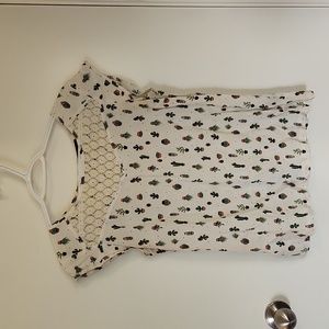 Cactus print short sleeved top